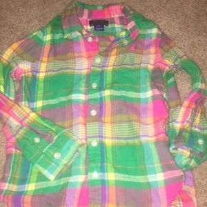 Polo by Ralph Lauren girls plaid button down shirt
